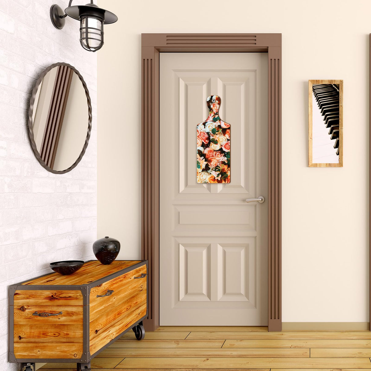 Yoande 18 Pcs Sublimation Cutting Board Mini Sublimation Wooden Plaques with Handle Blanks Wood Chopping Board for Heat Press Printing Kitchen Door DIY Crafts Decoration(9.4 x 3.5 Inch) Yoande