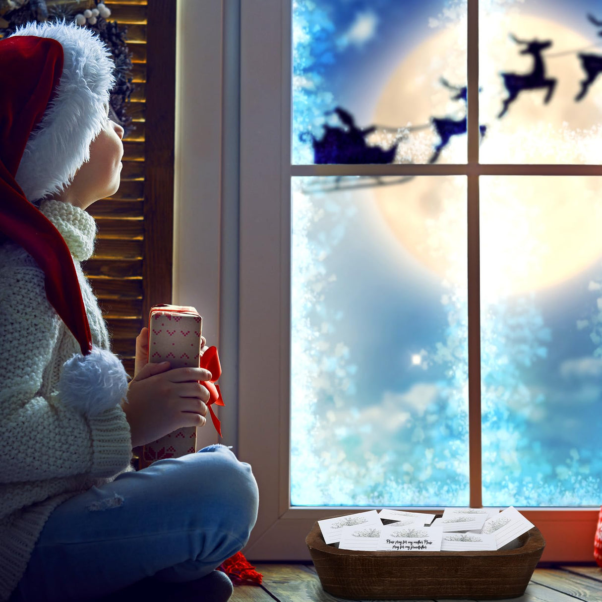 Eaasty 1 Set Prayer Wooden Dough Bowl with Card Religious Cross Christian Prayer Religious Gift for Women 10 Blessing Card Small Bowl Congregation Gift Resin Bread Container with Linen Bag (Brown) Eaasty