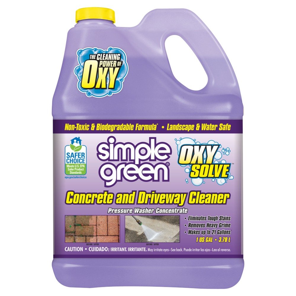 Simple Green Oxy Solve Concrete and Driveway Pressure Washer Cleaner, Purple, Unscented, 128 Fl.Oz Simple Green