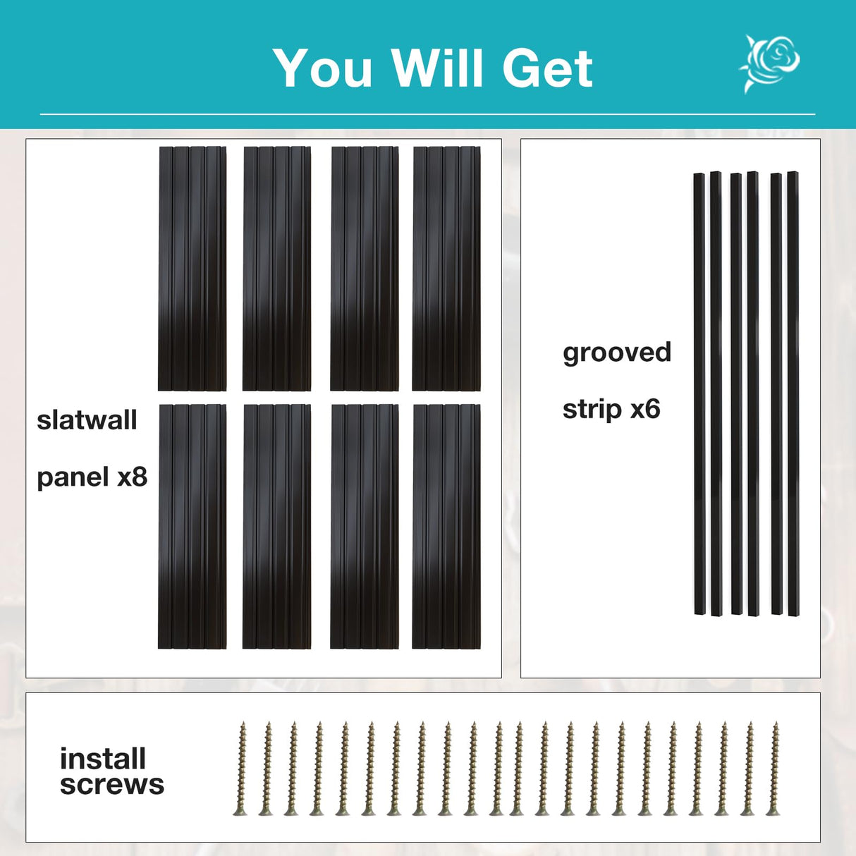 NeatiEase Slatwall Panel Wall Storage Systems, 4 x 8ft Slat Wall Paneling Garage Wall Organizer, Heavy Duty Wall Mounted PVC Wall Rack (Black) NeatiEase