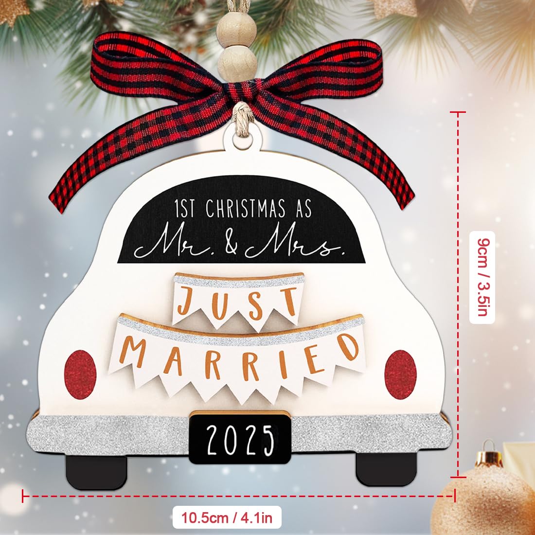 First Christmas Married Ornament 2025, Our First Christmas As Mr and Mrs Christmas Ornament - Bridal Shower Gift, Marriage Gifts, Wedding Gifts for Couples, Gifts for Newlyweds YXOTJHS