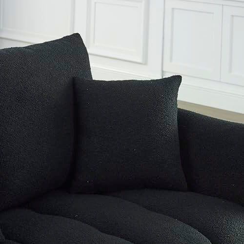 Deep Seat Teddy Fleece Loveseat Sofa with Wood Frame, 3 Seater Oversized Cloud Couch,Minimalist Style Boucle Upholstered Modular Sectional Sofa&Couches for Living Room Office Eafurn