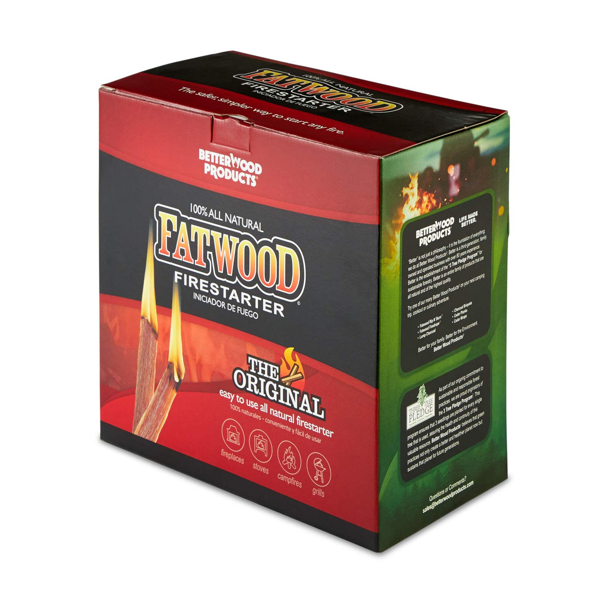 Betterwood 10 Pound Fatwood Natural Pine Firestarter 1 Pack for Campfire, BBQ, or Pellet Stove, Non Toxic and Water Repellent Better Wood Products