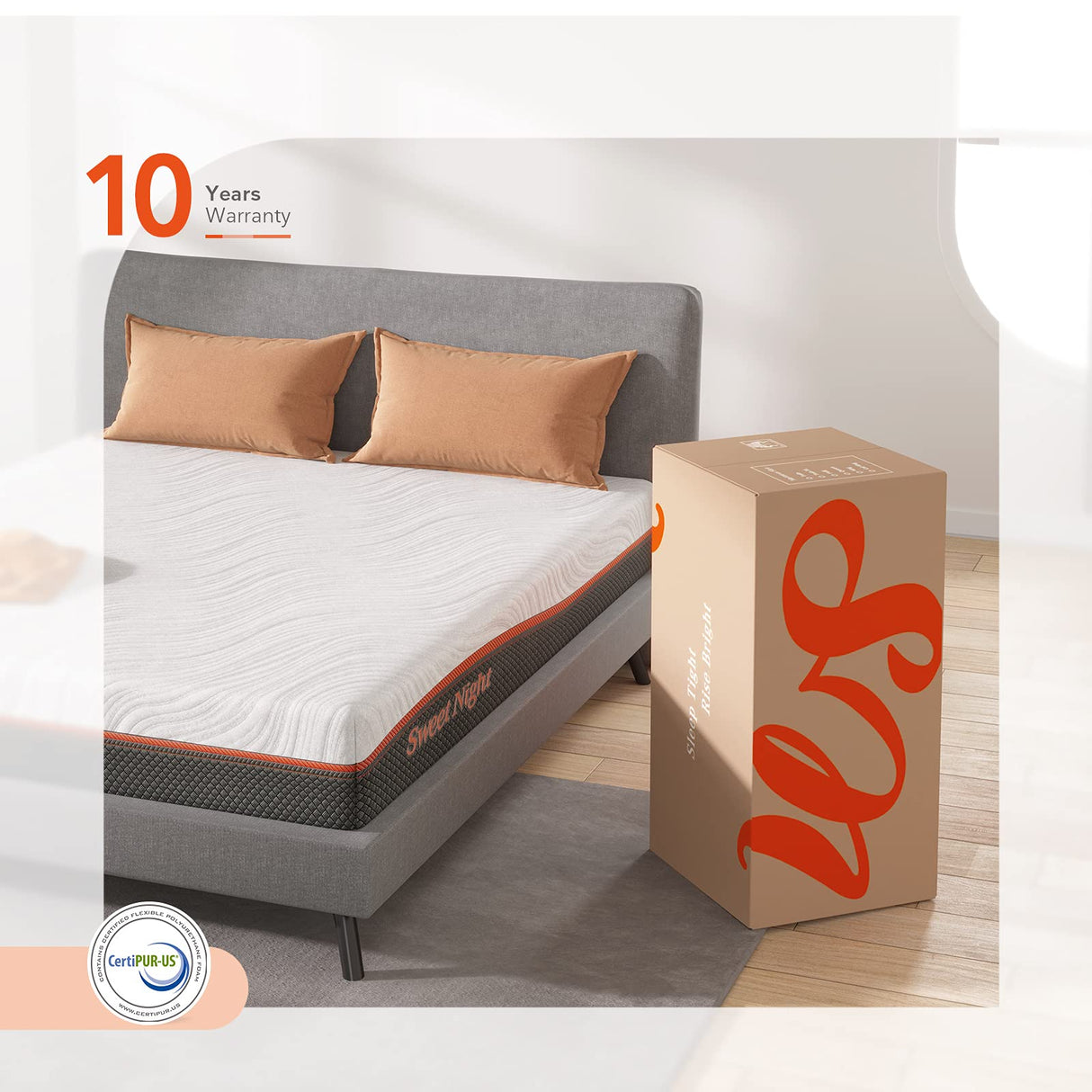 Twin Mattress, Sweetnight 8” Hybrid Mattress with Gel Memory Foam & Pocket Innerspring, Bed Mattress with Moisture Wicking Adaptive Cover, Medium Firm, Twin Size Sweetnight