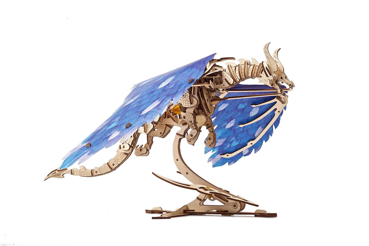 UGEARS Windstorm Dragon 3D Puzzle - Self-Assembly 3D Wooden Puzzles for Adults and Kids - Realistic 3D Dragon Puzzle Wood Model Kit with Rubber Band WoodArtSupply