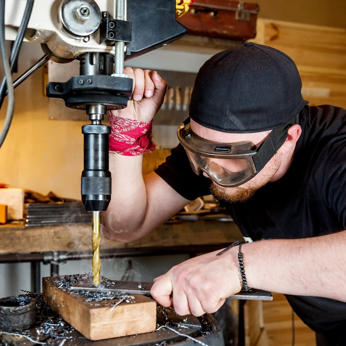 TICONN 99PCS Titanium Coated Drill Bit Set, 135 Degree Tip HSS Bits Kit with Storage Case for Aluminum, Copper, Soft Alloy Steel, Wood, Plastic Size from 1/16" to 3/8" TICONN