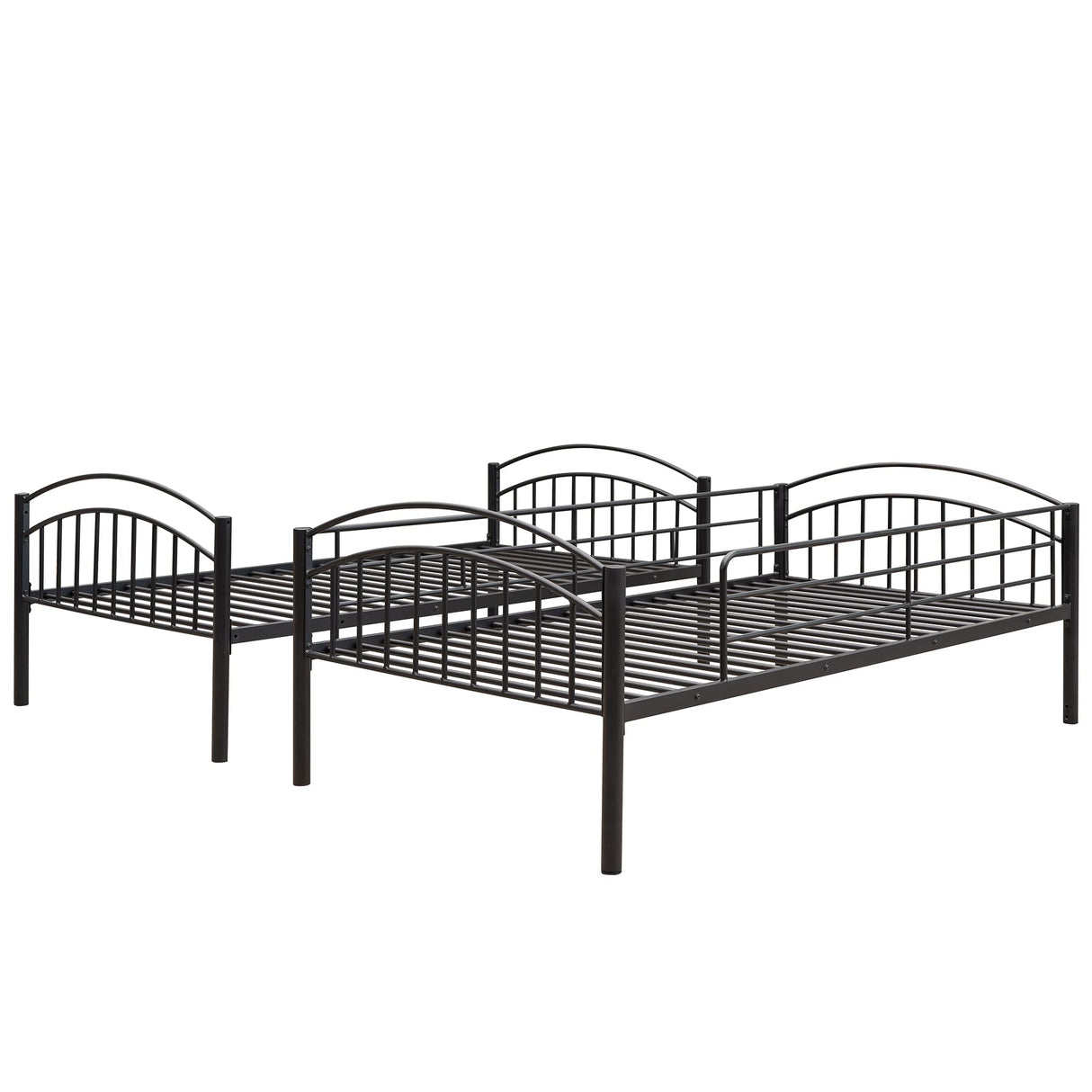 Twin Over Twin Metal Bunk Beds, Convertible Bunk Bed Divided into Two Beds for Kids Boys Girls Teens,Black Bellemave