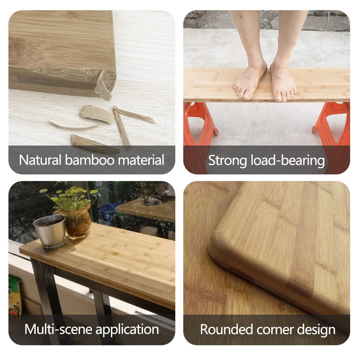 PFCDZDU Bamboo Universal Table Top, Waterproof One-Piece 2cm Thick Tabletop, Rustic Slab Desk Countertop for Home Office, 23 Sizes (Color : Wood Colour, Size : 60x30x2cm) PFCDZDU