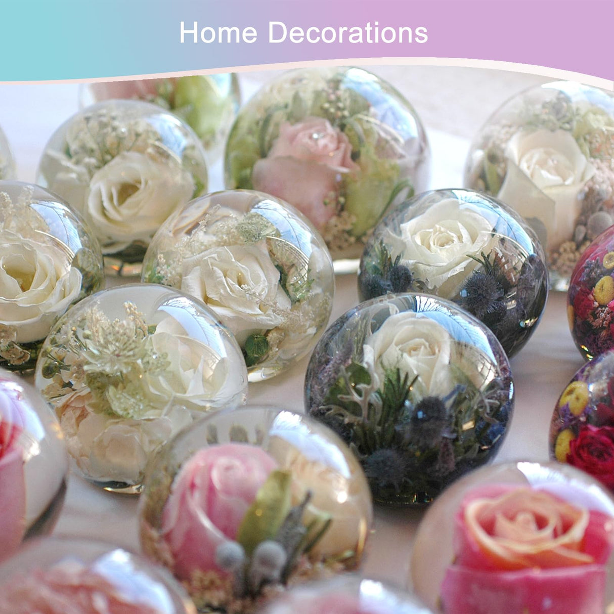 Sphere Resin Molds, 8 PCS Sphere Silicone Mold, Upgraded 3D Seamless Epoxy Molds,Large Ball Shape Flower Resin Mold for Home Decor, Flowers Preservation KISREL