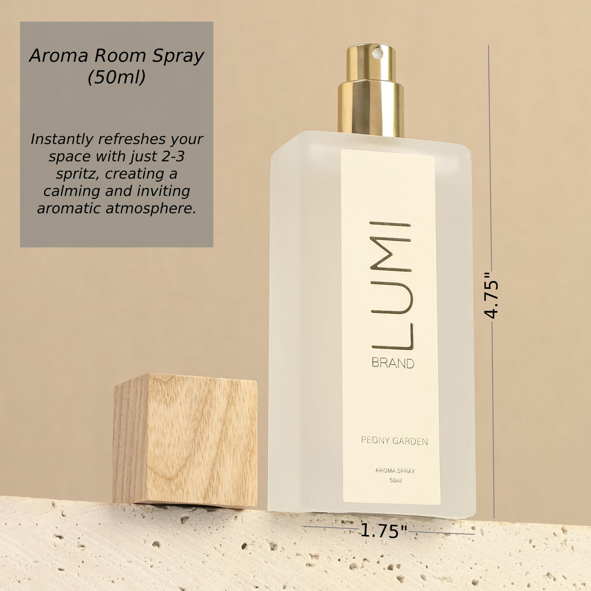 Luxury Aroma Set | Scented Reed Diffuser (200ml), Scented Wood Wick Soy Candle (200g), Aroma Room Spray (50ml), Includes Dried Flowers, 8 Reed Sticks - Home Fragrance Gift Set (Peony Garden) Lumi Brand