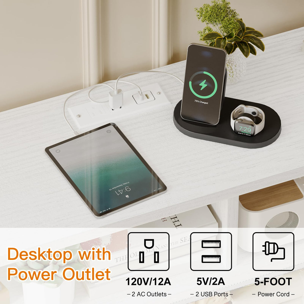 Fixwal 55 Inch Dresser TV Stand with Power Outlets and LED Lights, White Long Dresser for Bedroom with 7 Fabric Drawers, Large Dresser TV Stand for Up to 65 Inch TV, Chest of Drawers for Bedroom White Fixwal