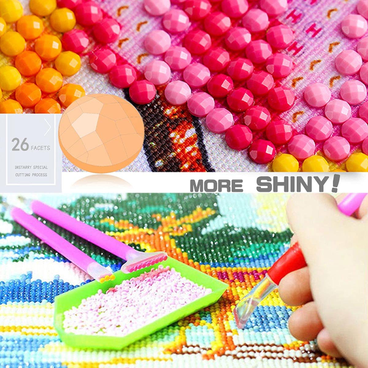 Instarry DIY 5D Diamond Painting Kits for Adults Large Size Full Drill Waterfalls and Lakes Mosaic Rhinestones Embroidery Wall Decorations Art Kit 31.5x15.7 inch Instarry