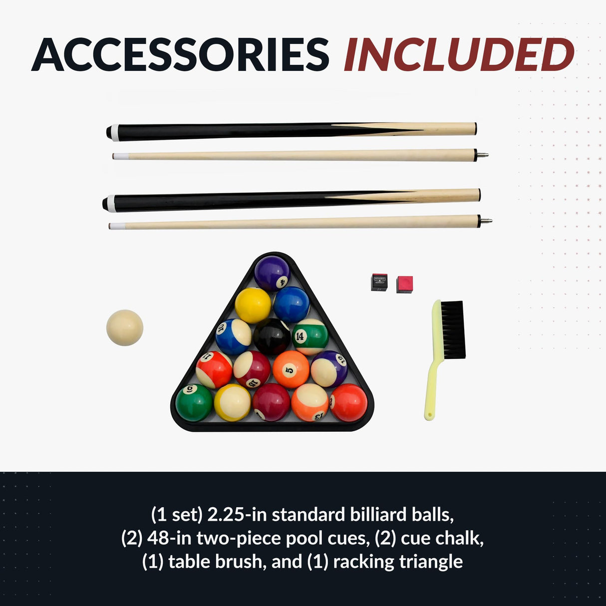 Hathaway Fairmont 6 Ft Portable Pool Table, Adults Folding Billiards Tables for Game Room with Easy Foldable Storage, Includes Full Set of Billiard Balls, Cues, Chalk & Brush Hathaway