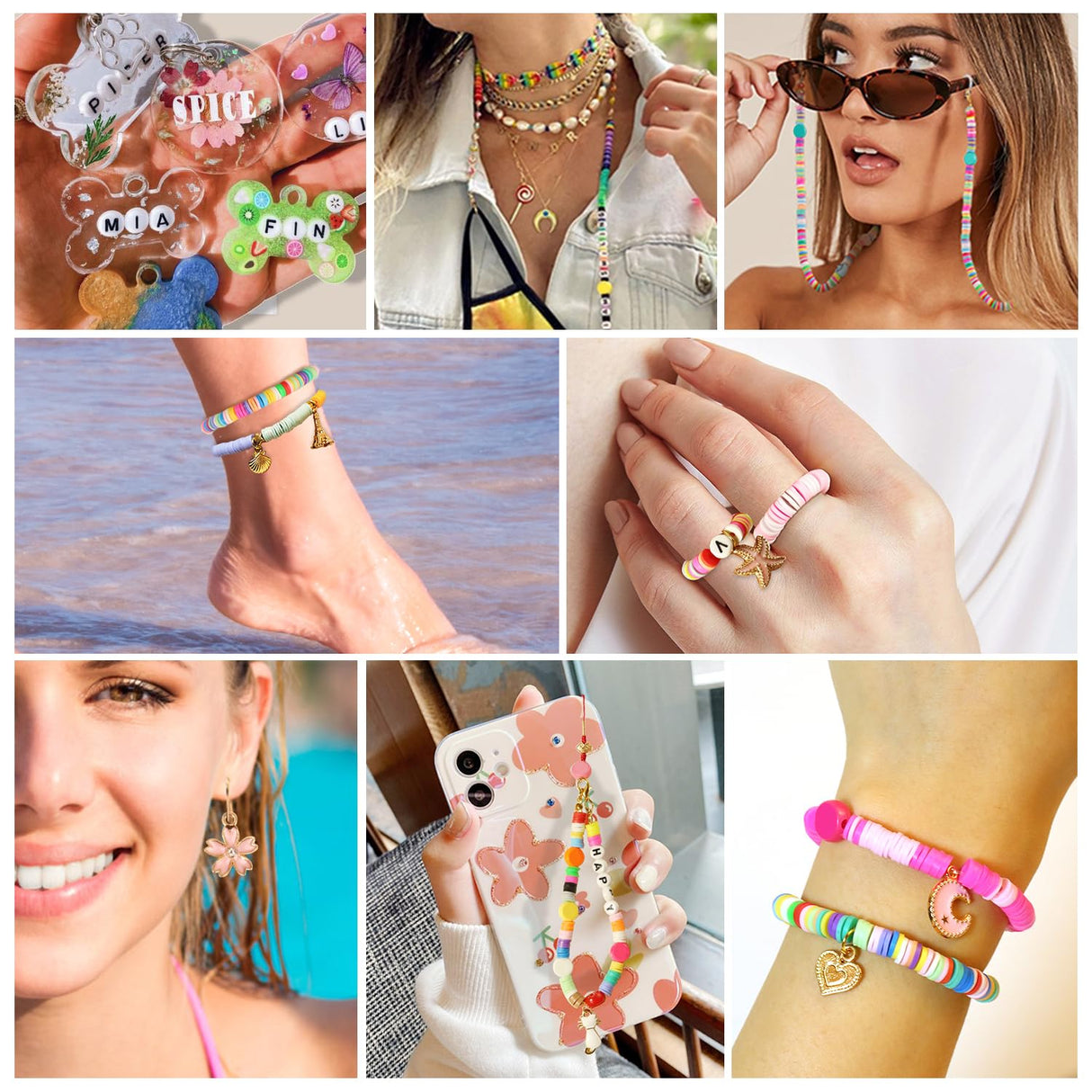 UHIBROS 5815 Pcs Clay Beads Bracelet Making Kit with Pretty Pendant Charms, Jewelry Making Kit for Girls 8-12, Polymer Letter Heishi Beads , Gifts for Girls NANQUAN