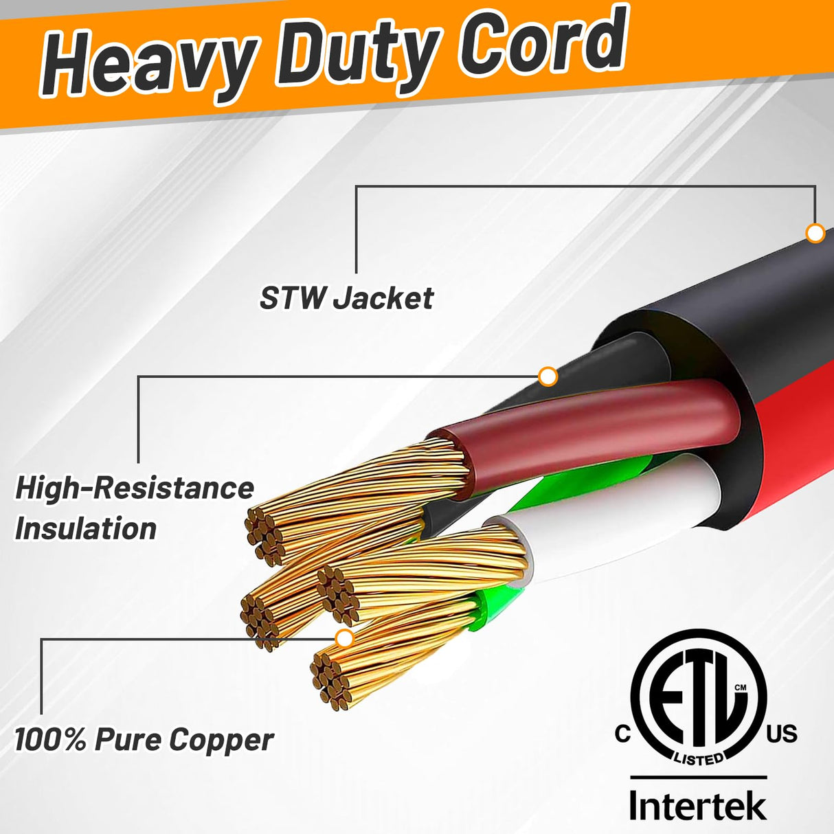 RVPLAN 25 FT 50 Amp RV/EV Extension Cord Outdoor Waterproof,4 Prong Flexible Heavy Duty STW RV Power Cord,NEMA 14-50P/R Standard Plug Suit for EV Charging and RV Trailer Campers, Black-Red,ETL RVPLAN