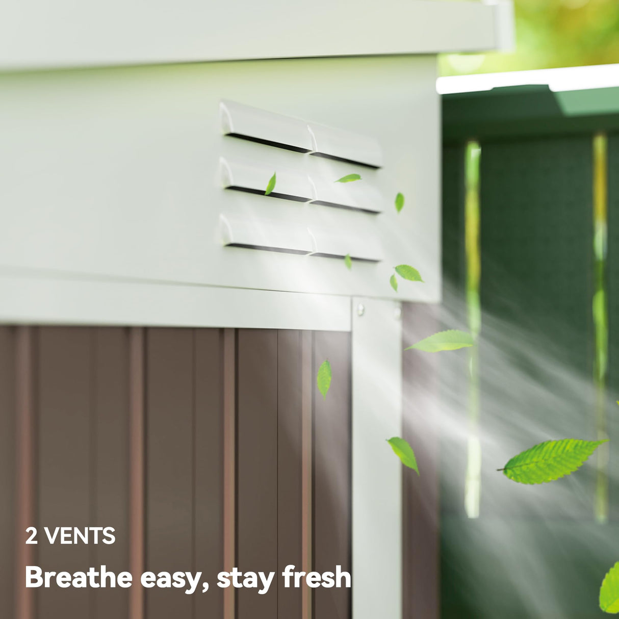 Outsunny 4' x 8' Metal Outdoor Storage Shed, Lean to Storage Shed, Garden Tool Storage House with Lockable Door and 2 Air Vents for Backyard, Patio, Lawn, Brown Outsunny