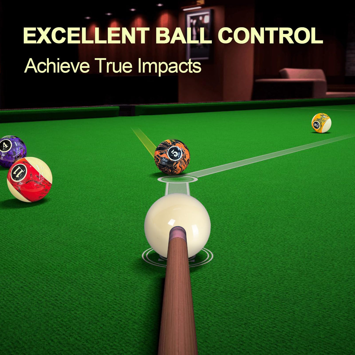 Zovcsxn Billiard Balls Pool Balls Billiard Set Marble-Swirl Style 2-1/4" Regulation Size 16 Pool Balls Billiard Set Pool Table Accessories Zovcsxn