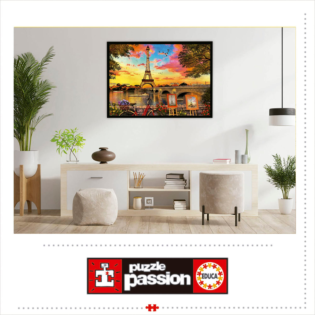 Educa - Sunset in Paris - 3000 Piece Jigsaw Puzzle - Puzzle Glue Included - Completed Image Measures 47.25" x 33.5" - Ages 14+ (17675) Educa