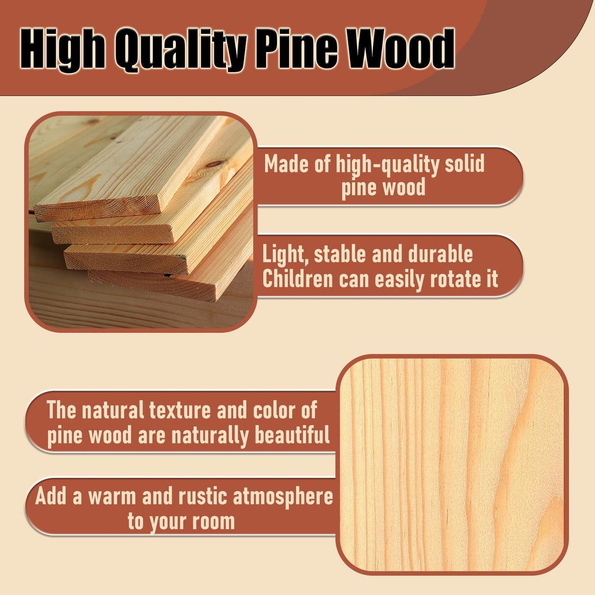 LARYICTU Spinning Bookshelf Rotating Bookshelf Tower 360 Rotating Kids Book Shelf Solid Wood Round Revolving Bookcase Small Floor Standing Swivel Bookcase LARYICTU