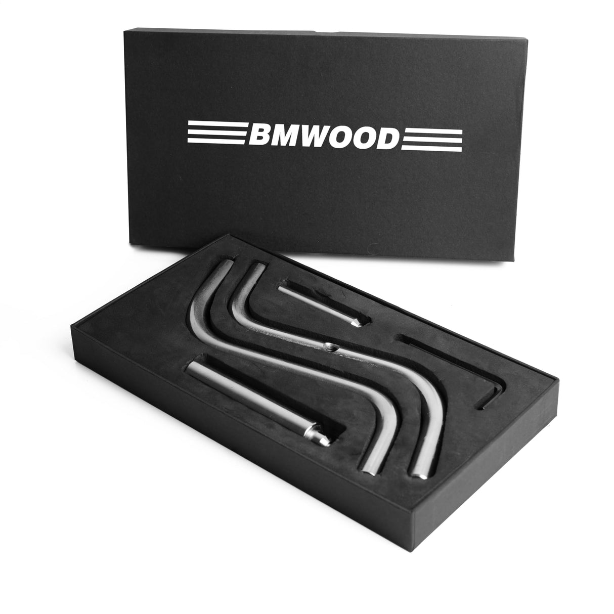 BMWOOD S Shaped Stainless Steel Tool Rest Set with 1" and 5/8" Stems for Woodturning Lathe Bowl Turning. BMWOOD