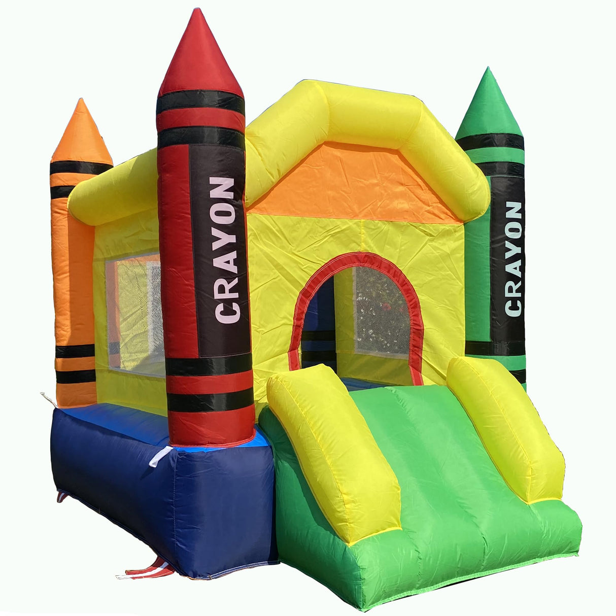Dvreugde Outdoor & Indoor Mini Inflatable Bounce House with Blower Toddler Castle Kids Bouncy House with Slide, air Blower, Carrying Bag and Water Bag Dvreugde