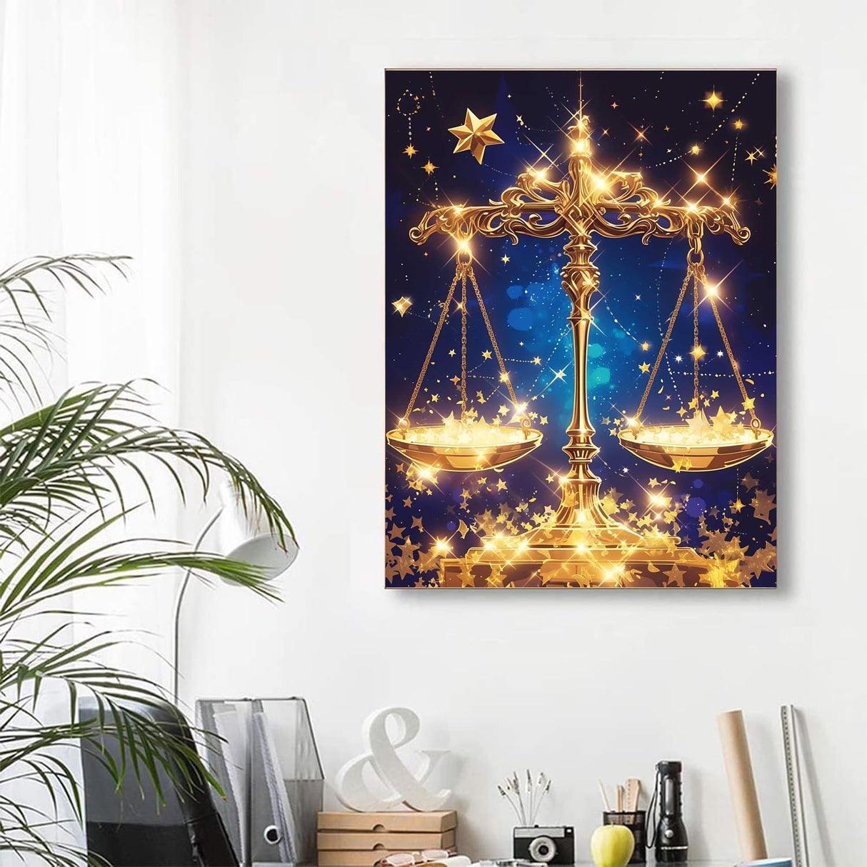 YOUSHIHA Libra Constellation Diamond Painting Kits for Adults,DIY 5D Constellations Diamond Art Full Drill for Adult,for Beginner Home Wall Decor Gift 8x12 Inch YOUSHIHA