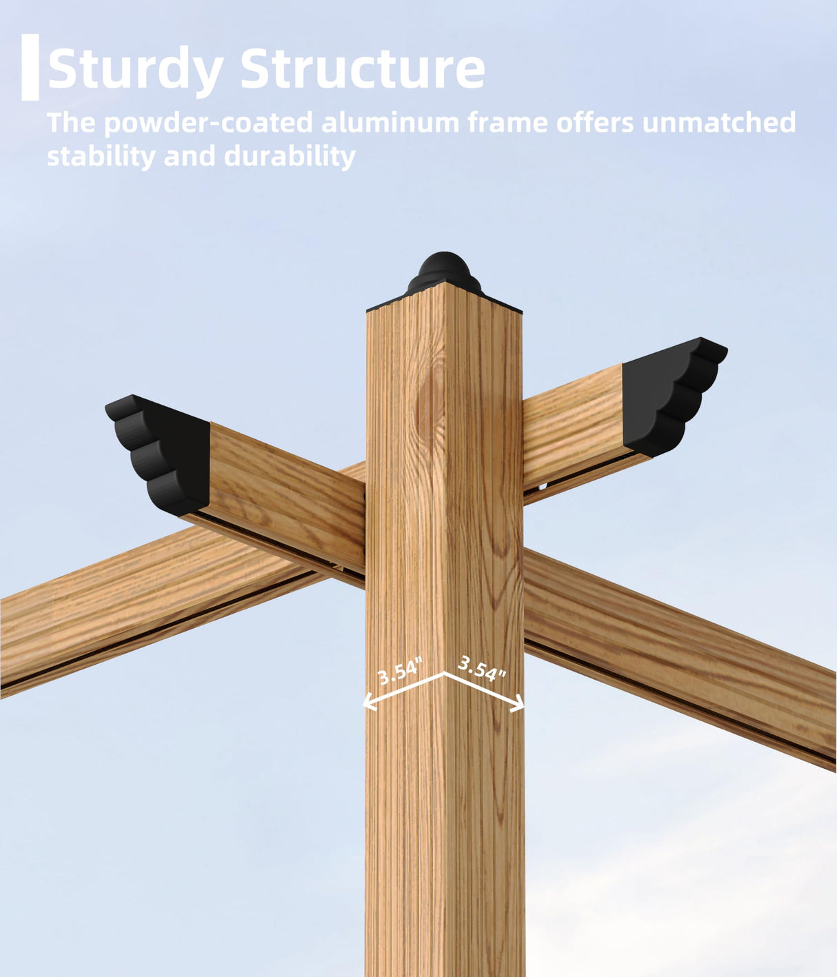 GAOMON Retractable Pergola 10' x 13' Aluminum Outdoor Pergola with Retractable Canopy Faux Wood Metal Pergolas for Patios, Backyard, Deck, Patio, Garden Porch Beach Pavilion Grape Trellis, Gray GAOMON