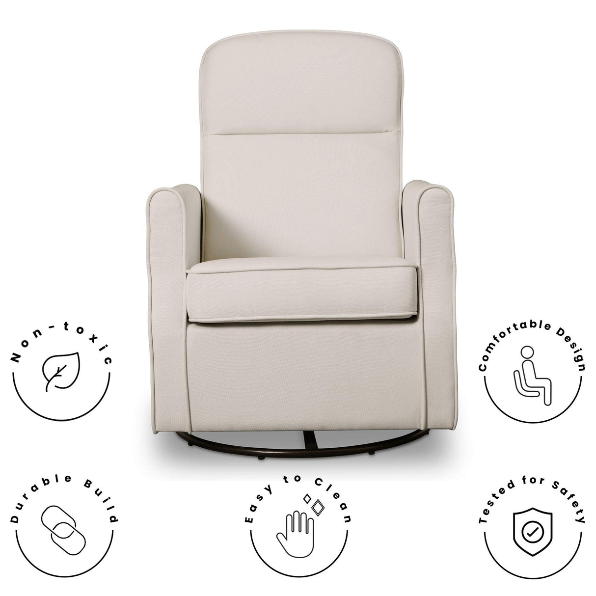Delta Children Blair Slim Nursery Glider Swivel Rocker Chair, Cream Delta Children