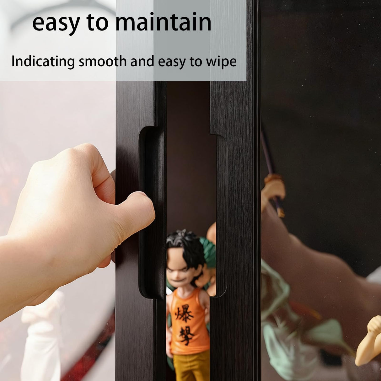 Display Cabinet with Glass Doors, 5-Tier Curio Cabinet with 4 Adjustable Shelves for Collectibles Toy Organizers Rack & Display Shelf, Kids Bookcase for Bedroom, Reading Nook, Living Room (grey) YGWBGA