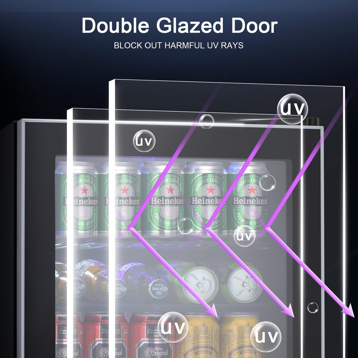 Antarctic Star Mini Fridge Cooler - 60 Can Beverage Refrigerator Glass Door for Beer Soda or Wine –Small Drink Dispenser Machine Removable for Home, Office or Bar, 1.6cu.ft. Antarctic Star