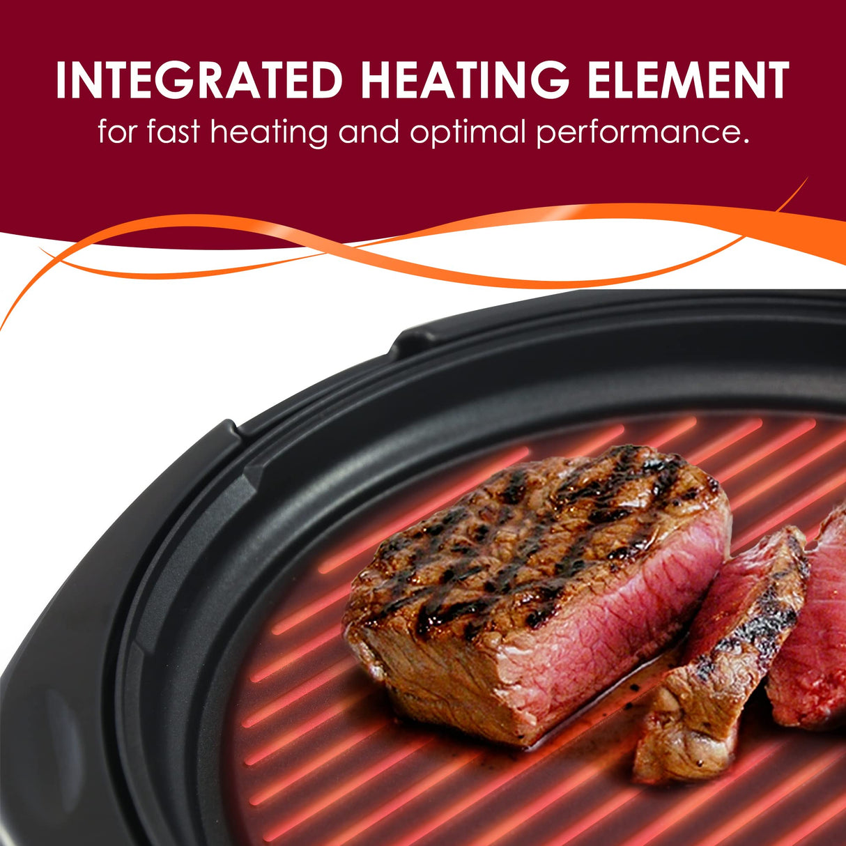 Elite Gourmet EMG-980B Smokeless Electric Tabletop Grill Nonstick, 6-Serving, Dishwasher Safe Removable Grilling Plate, Grill Indoor, Tempered Glass Lid, Adjustable Temperature, 14" Black Elite Gourmet