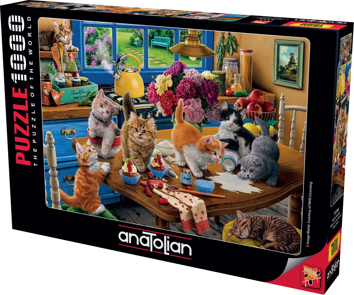 Anatolian Puzzle - Kittens in The Kitchen, 1000 Piece Jigsaw Puzzle, 1114, Multicolor Anatolian