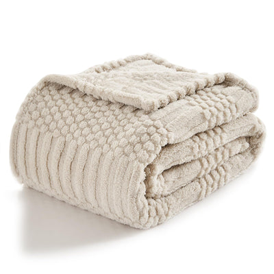 lifein Throw Blanket for Couch-Soft Boho Bed Throw Blanket,Beige Fleece Cute Tan Fluffy Lightweight Cozy Blanket for Spring(50x60,Khaki)