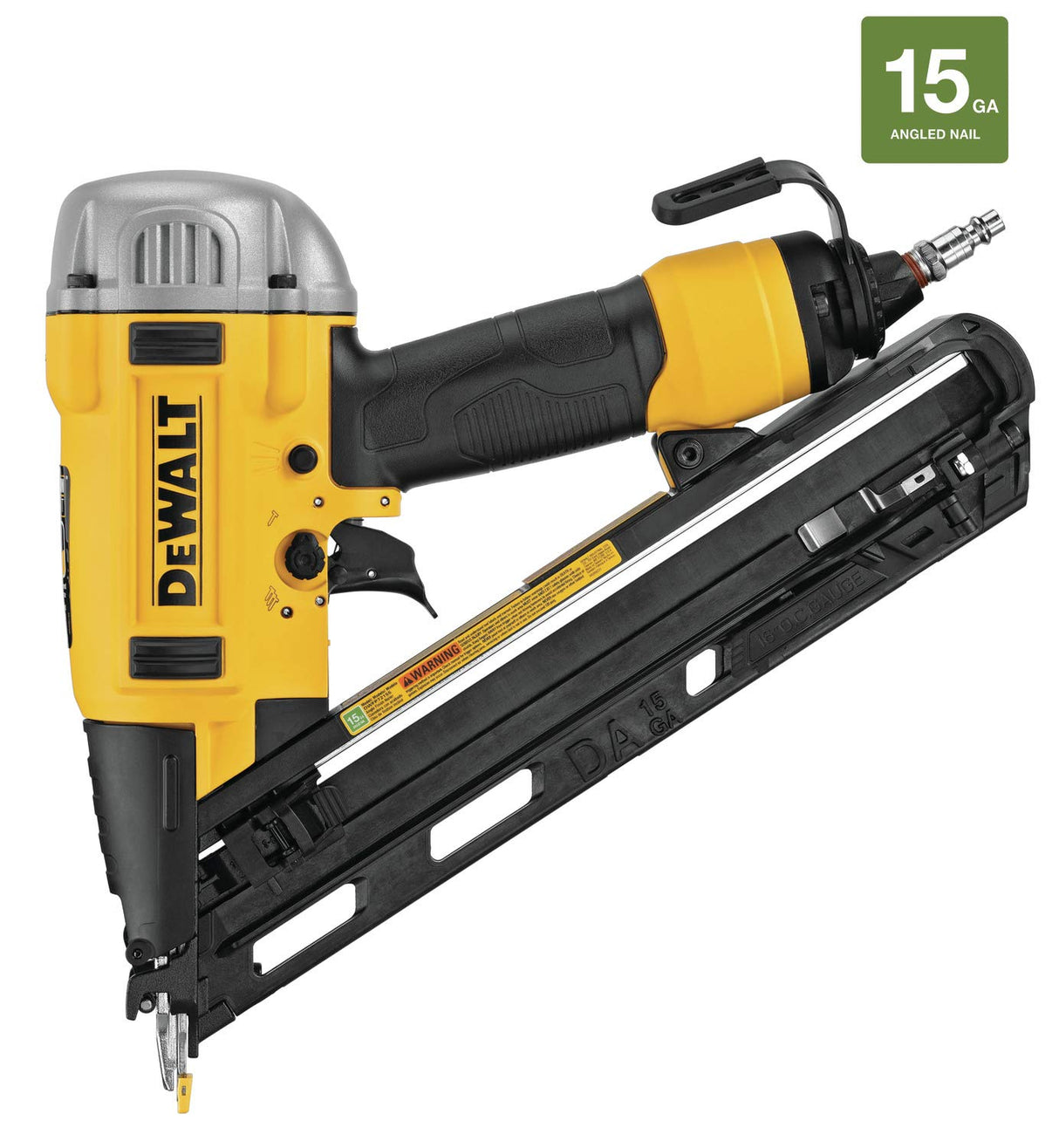 DEWALT Pneumatic Finish Nailer, 15-Gauge, 1/4 in., Corded (DWFP72155) DEWALT
