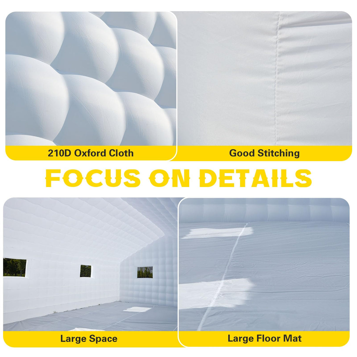 EROMMY 30x20x13 FT Large White Inflatable Nightclub, Blow Up Party Tent Portable with 1100W Blower, Disco Night Club Tent for Adult Birthday Party Business Rental EROMMY