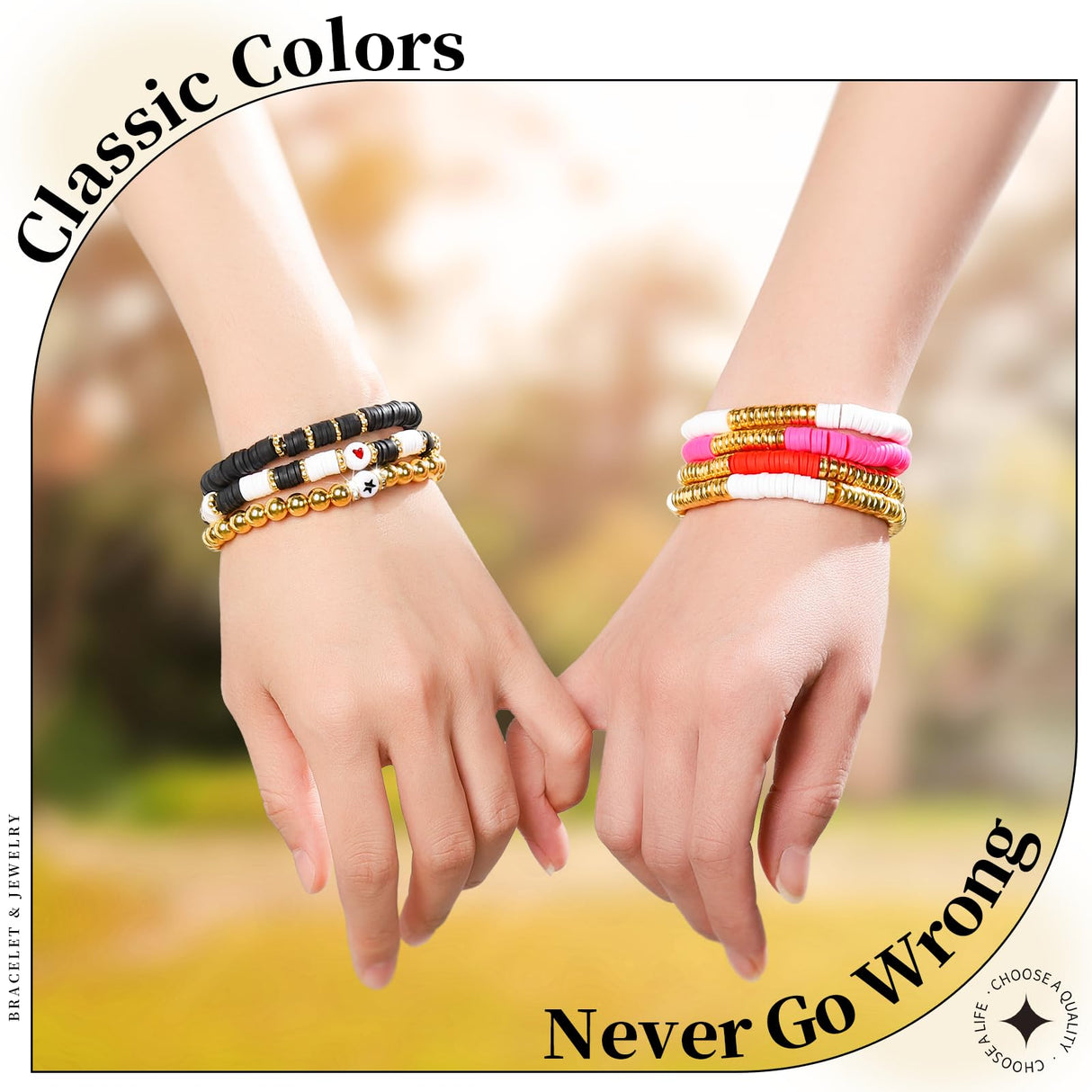 LEOBRO Clay Beads Bracelet Making Kit, 3524pcs White & Black & Gold Beads for Bracelets, Adults Jewelry Making LEOBRO