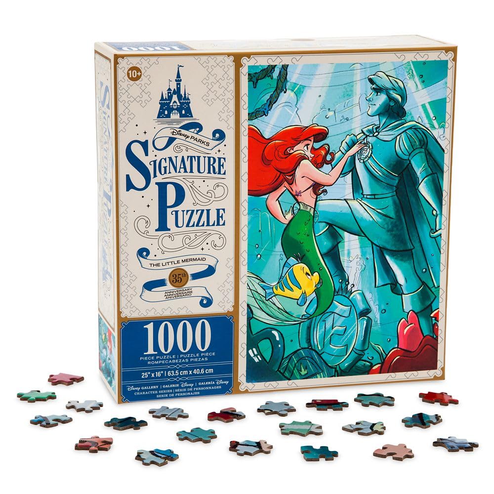 Disney Store Official The Little Mermaid 35th Anniversary Disney Parks Signature Puzzle - 1,000 Piece Jigsaw Puzzle Created Especially for Walt Disney World Resort and Disneyland Resort Disney Store