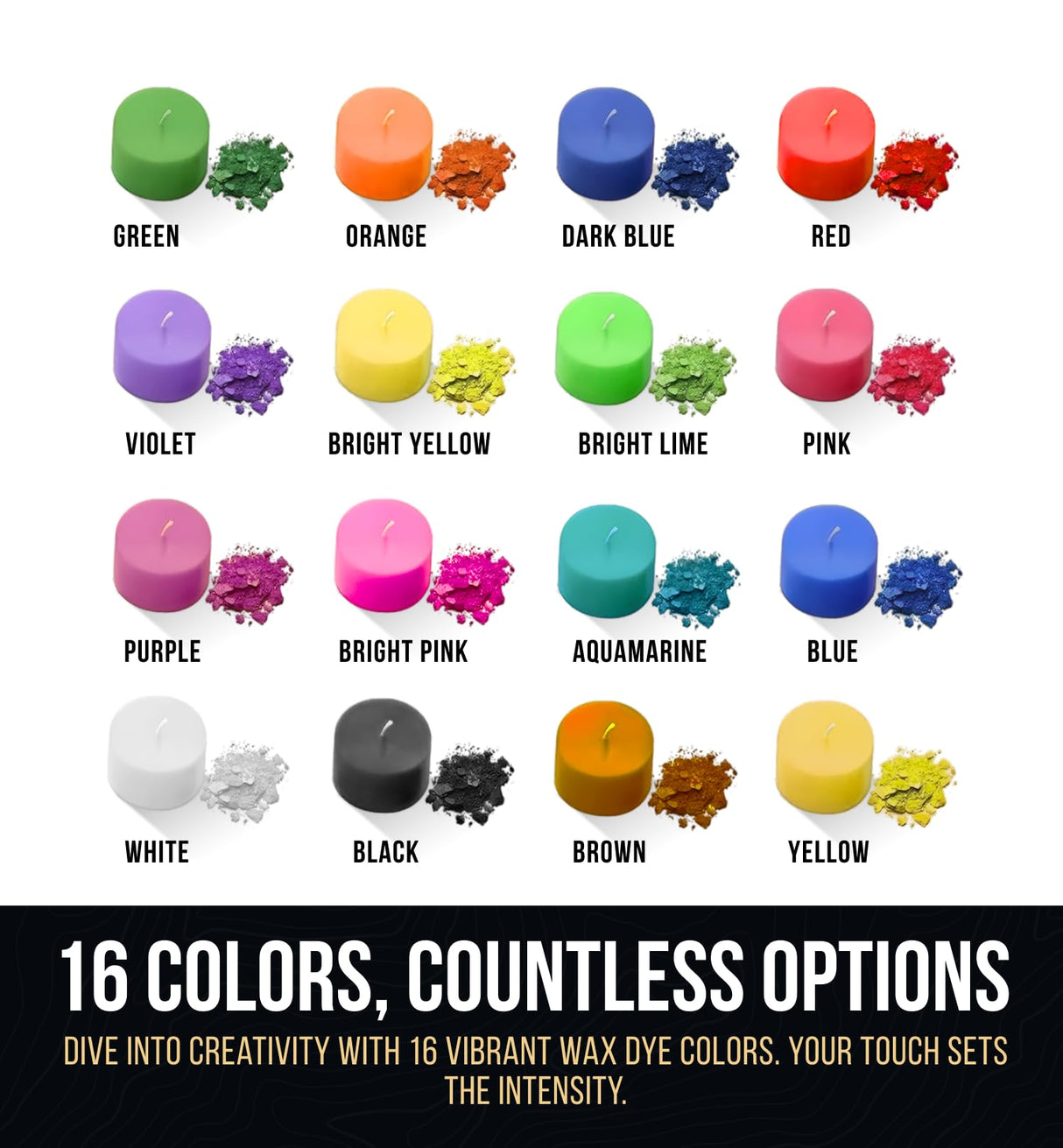 Candle Dye for Soy Wax Candle Making - 16 High-Concentration Colors - Mix to Create Endless Shades Craft911