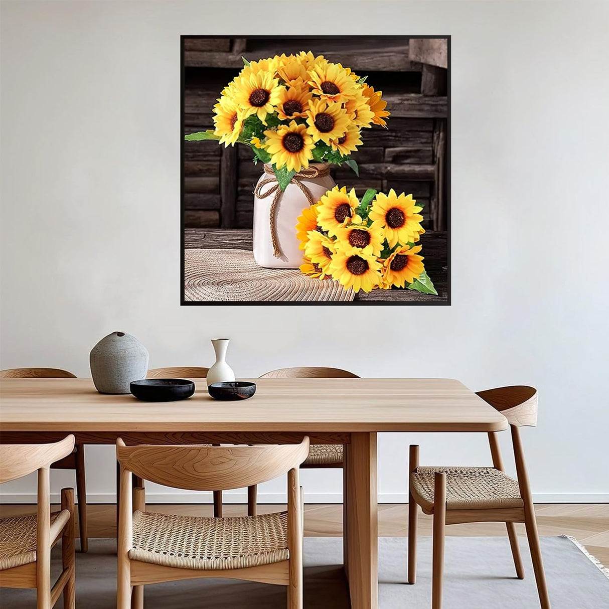 TOPMCYSG Sunflower Flowers Diamond Art Kits for Adults,Round 5D Diamond Painting Kits for Beginners,DIY Full Drill Diamond Dots Paintings Picture Floral Gem Art and Crafts Home Wall Decor 13.8x13.8 in TOPMCYSG