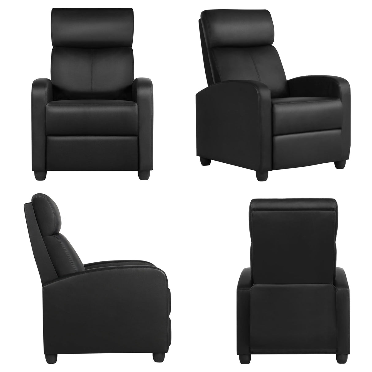 Yaheetech Recliner Chair PU Leather Recliner Sofa Home Theater Seating with Lumbar Support Overstuffed High-Density Sponge Push Back Recliners Armchair for Living Room Yaheetech