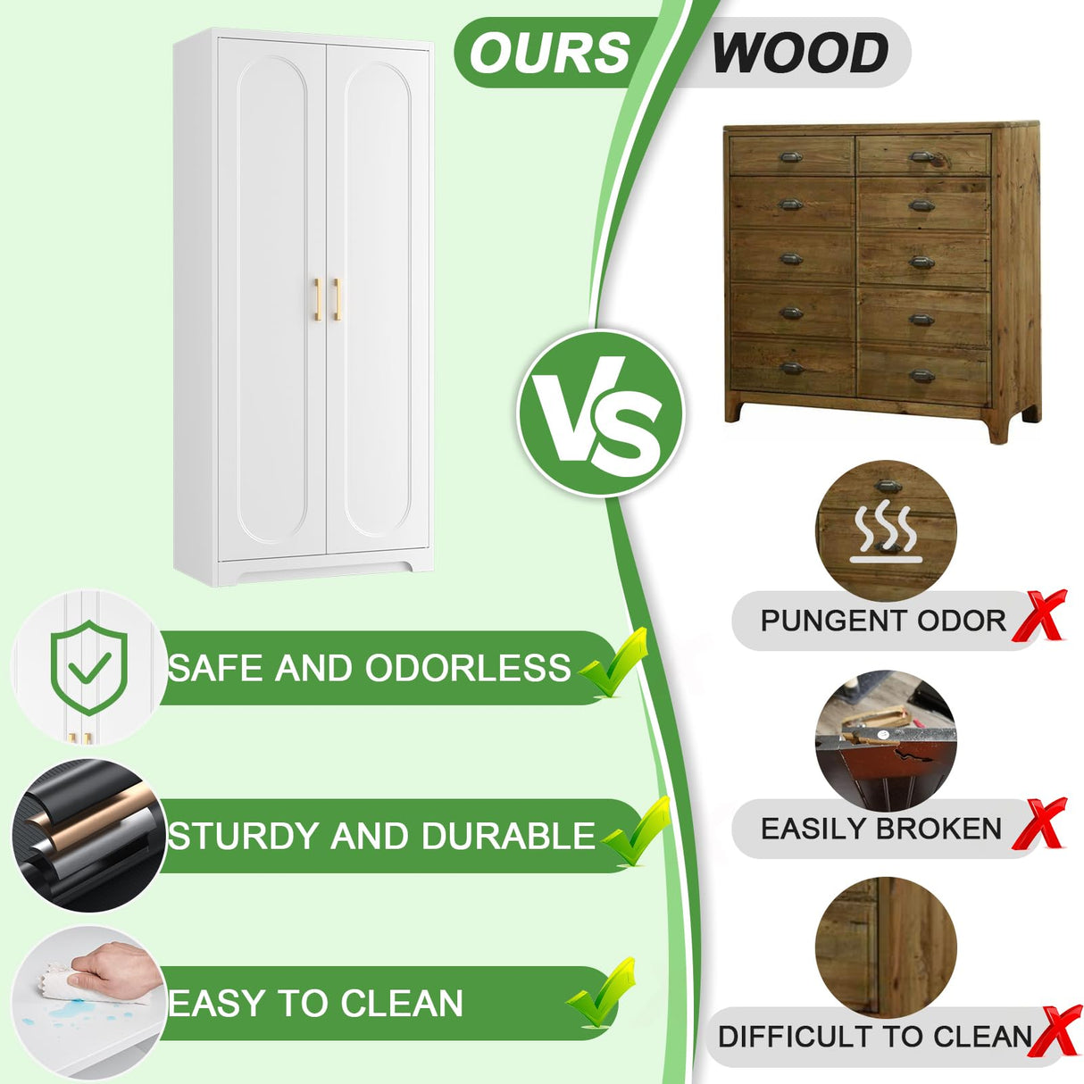 TIMELESS PIECES Kitchen Pantry Cabinet,Pantry Storage Cabinet, 71" Tall Kitchen Storage Cabinets with Doors and 4 Adjustable Shelves,Metal Food Pantry Cabinet for Kitchen, Livingroom TIMELESS PIECES