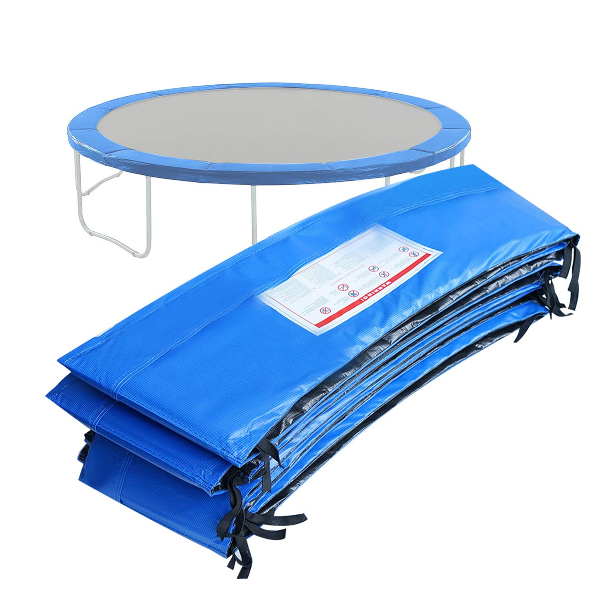 ACWARM HOME 12FT Trampoline Safety Pad Replacement Round Spring Protection Cover, Fits 12ft Frames, Water-Resistant Trampoline Accessories, No Holes for Poles (Blue, 12ft) ACWARM HOME