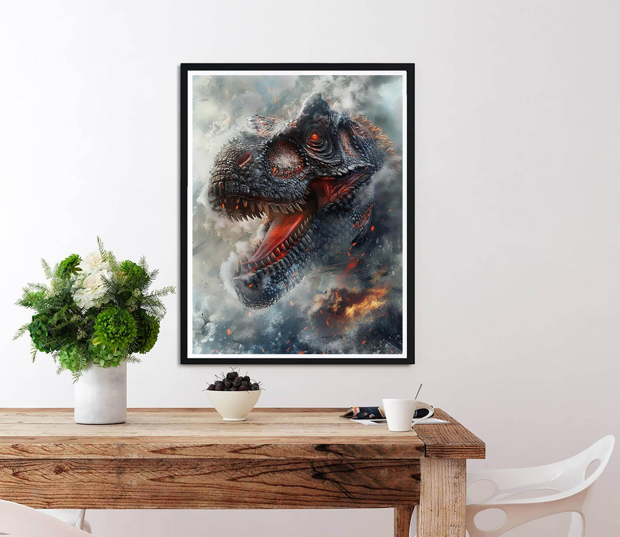 Diymood DIY 5D Diamond Painting Kits for Adults Dinosaur - Paint with Diamond Art Kits for Adults Volcano Full Drill Round Canvas Mosaic Beginner Home Wall Decor Gift 12x16 inch z13 Diymood