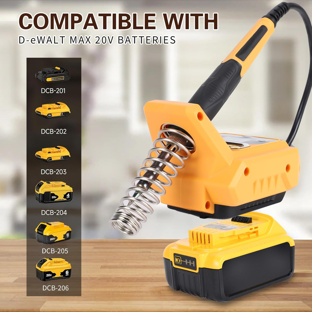 ITEFDTUTNE Cordless Soldering Station for Dewalt 20V Max Battery(Battery Not Included), Electric Digital LCD Display Soldering Iron Station,Fast Heating Up Soldering Station for DIY, Appliance Repair ITEFDTUTNE