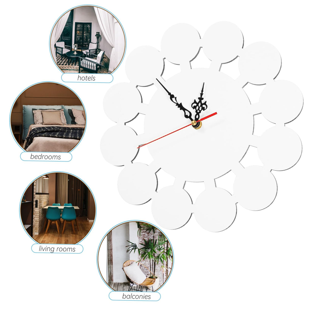TEHAUX Sublimation Wall Clock Heat Transfer Craft Puzzle Heat Transfer Clock Heat Press Blank Clock Sublimation Hanging Wall Clock Bedroom Wall Clock Kid Clock Child Alarm Clock Round TEHAUX