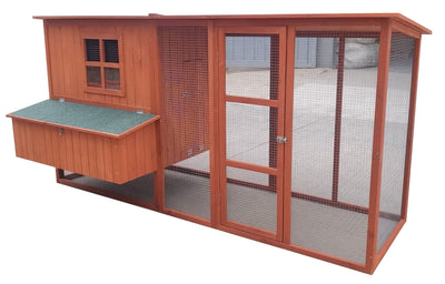 Omitree 87" Wood Chicken Coop Backyard Hen House 4-6 Chickens 3 Nesting Box & Run New
