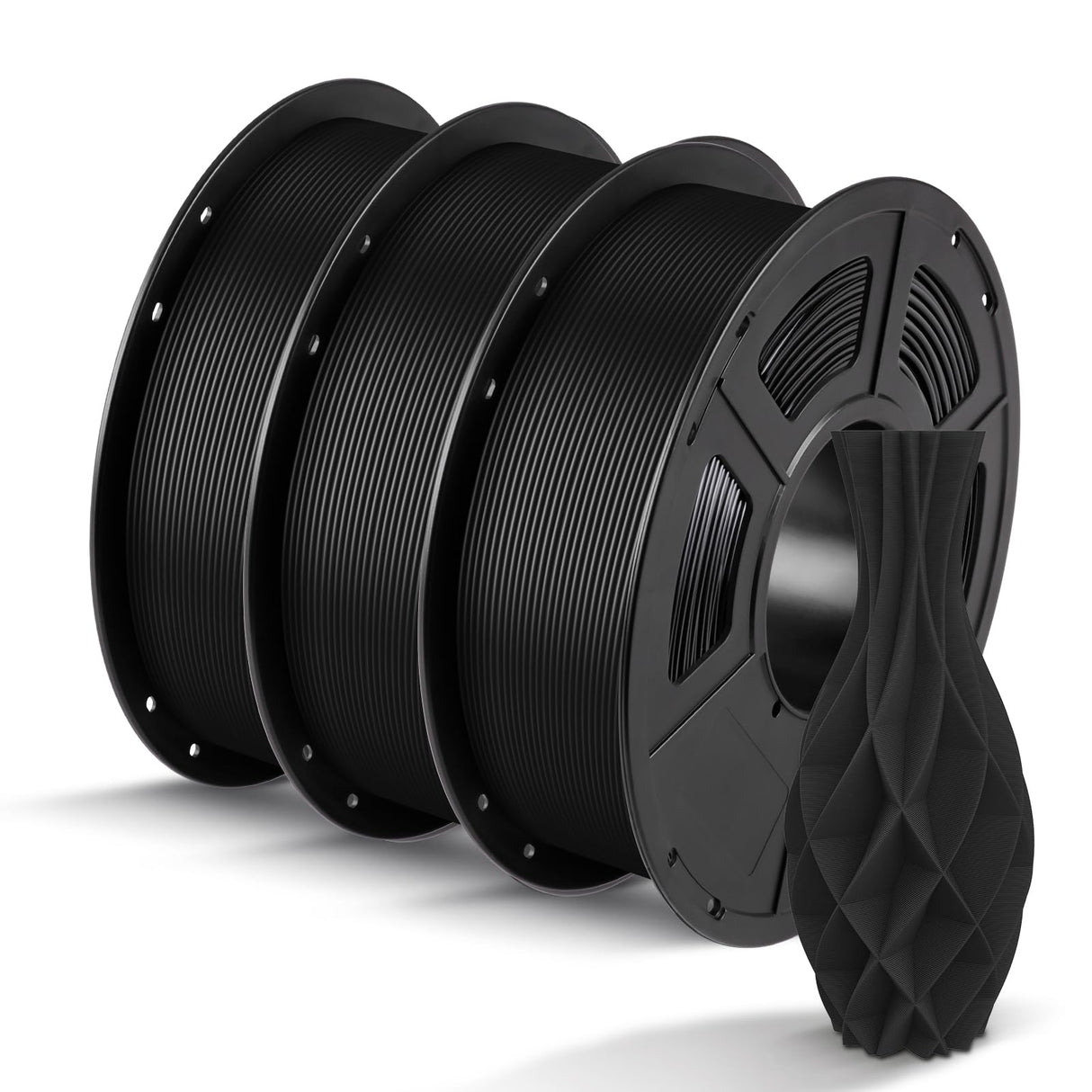 ANYCUBIC PLA Filament 1.75mm Bundle 3KG, 3D Printing PLA Filament 1.75mm Dimensional Accuracy +/- 0.02mm, 1KG Spool (2.2 lbs), 3KG Black ANYCUBIC