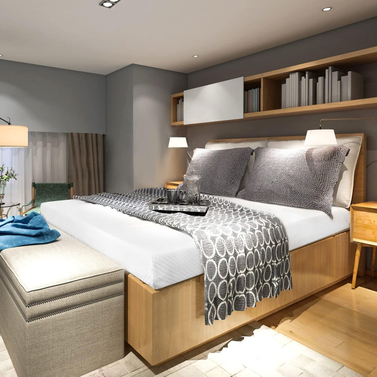 NChanmar 6 Inch Full Gel Memory Foam Mattress Pressure Relieving, Cooling Gel Foam, CertiPUR-US Certified, Bed-in-a-Box, Pressure Relieving, White NChanmar