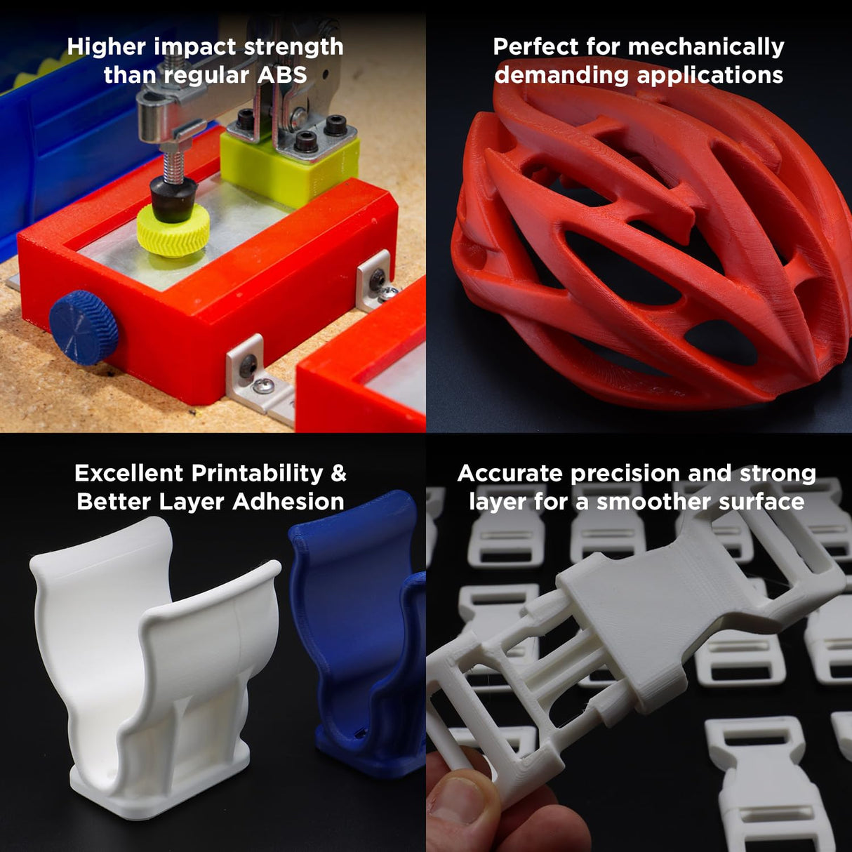 Polymaker ABS Filament 1.75mm Red, ABS 3D Printer Filament 1.75mm Heat Resistant 1kg - PolyLite ABS 3D Printing Filament 1.75mm, Strong & Durable, Dimensional Accuracy +/- 0.03mm POLYMAKER