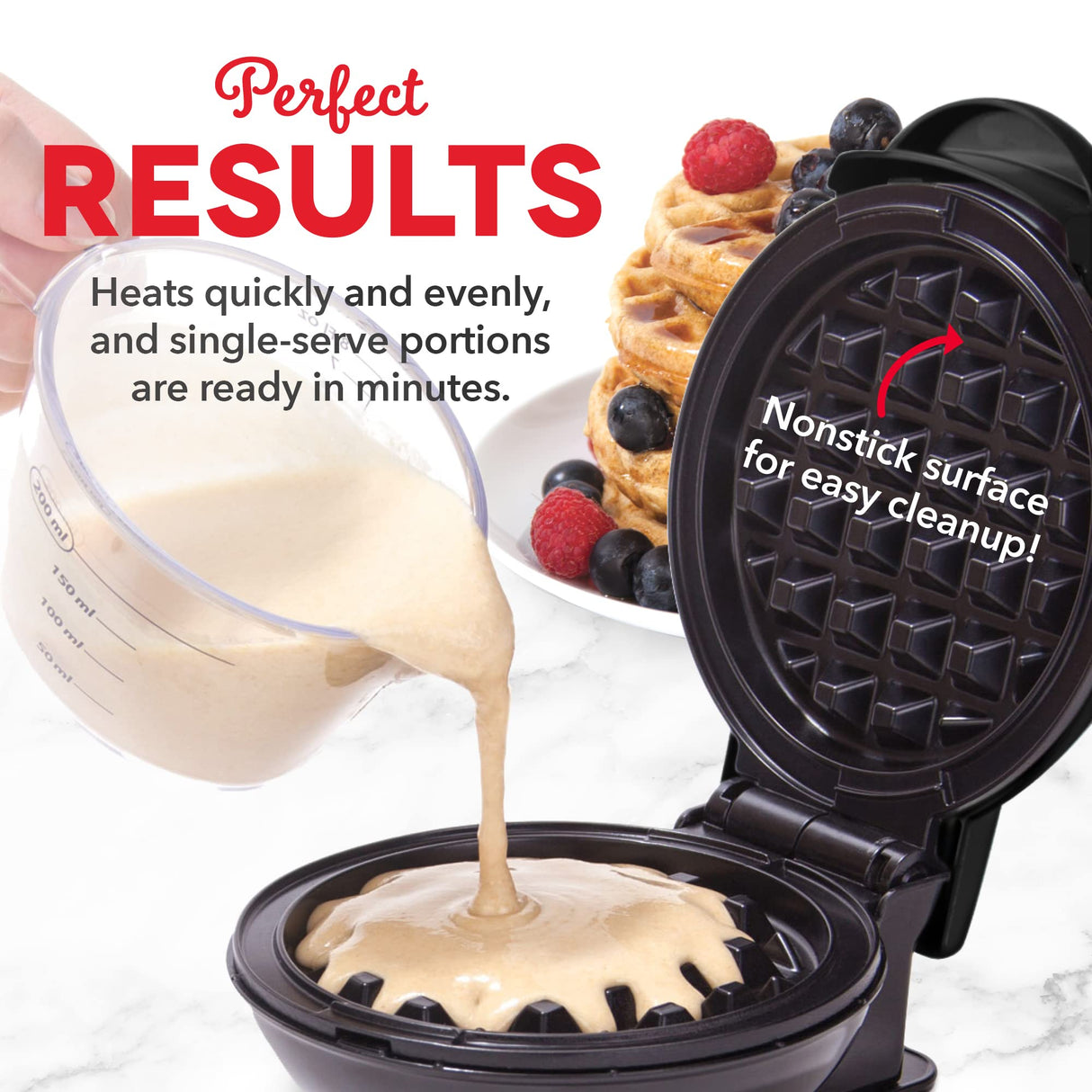 DASH Mini Maker Waffle Maker + Griddle, 2-Pack Griddle + Waffle Iron - Black DASH